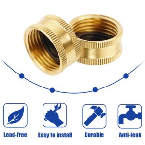 Hourleey Brass Garden Hose End Caps, 2 Pack 3/4" Female End Cap, Garden Hose End Caps with 2 Washers