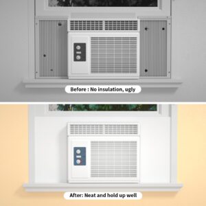 SZZSAF Window Air Conditioner Side Insulated Panel, 1PIC Full Surround Insulation Panels Window Seal Kit, WinterSummer Winter Heat and Draft Insulating,Insulation foam material (WHITE)