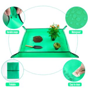 27" X 27" Repotting Mat for Indoor Plants Transplanting and Dirt Control, Portable Potting Tray Succulent Planting Mat Gardening Gifts Plant Gifts for Plant Lovers