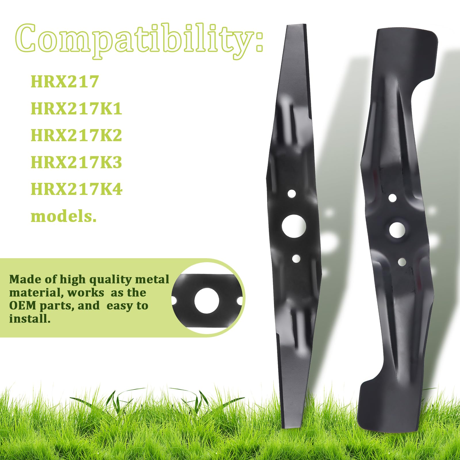 Zejoot 72531-VH7-000 & 72511-VH7-000 Lawn Mower Blade Set 21" for HRX217, HRX217K1, HRX217K2, HRX217K3, HRX217K4 Models MicroCut Twin Blades