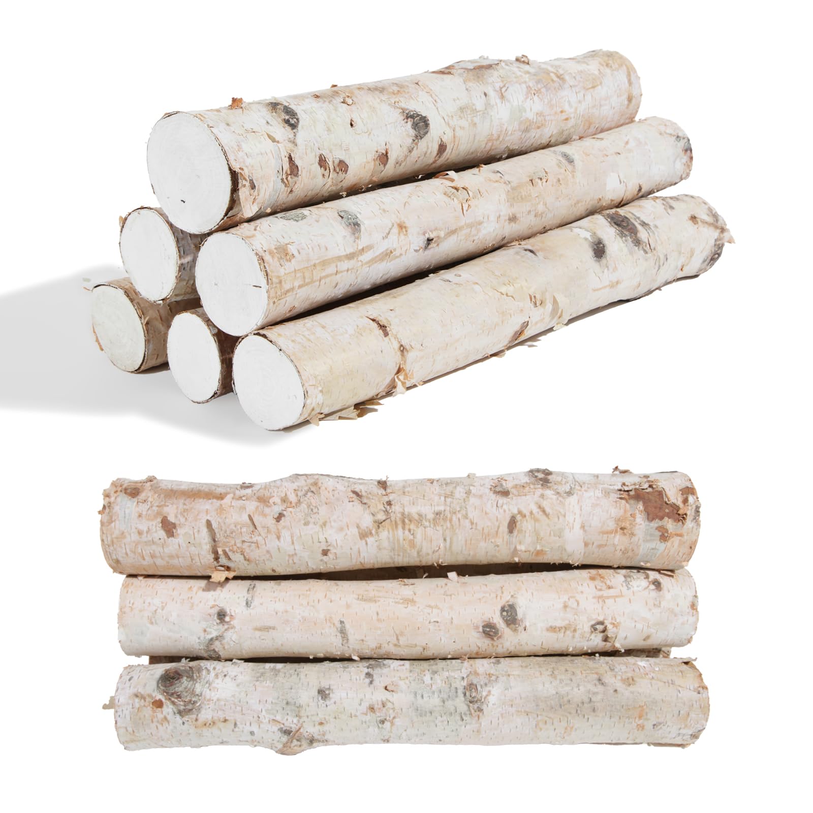 6 Pack Birch Logs Decorative Natural Birch Log for Decoration,Crafts,DIY,White Birch Logs for Fireplace Decor Firewood(Birch Logs:1.4"-2.6" Dia. x 16.5" Length)