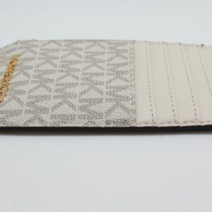 Michael Kors Jet Set Travel Top Zip Card Case Wallet Coin Pouch Light Cream Multi