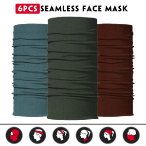 Neck Gaiter for Men Women Headwear Bandana Head Wrap Face Scarf Mask Cover Warmer Balaclava-Seamless & Versatile (A-Classic Solid 1)