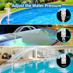 Pool Fountain for Above and In-Ground Pools, Dual Spray Pool Waterfall Fountain, 360°Adjustable Waterfall Pool Sprinkler Fountain for Cooling & SPA Relaxation, Above and Inground Pool Accessories