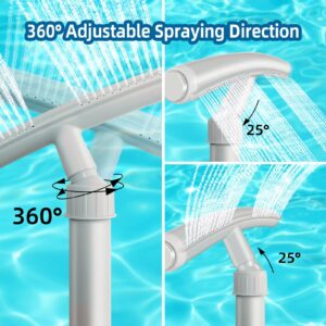 Pool Fountain for Above and In-Ground Pools, Dual Spray Pool Waterfall Fountain, 360°Adjustable Waterfall Pool Sprinkler Fountain for Cooling & SPA Relaxation, Above and Inground Pool Accessories