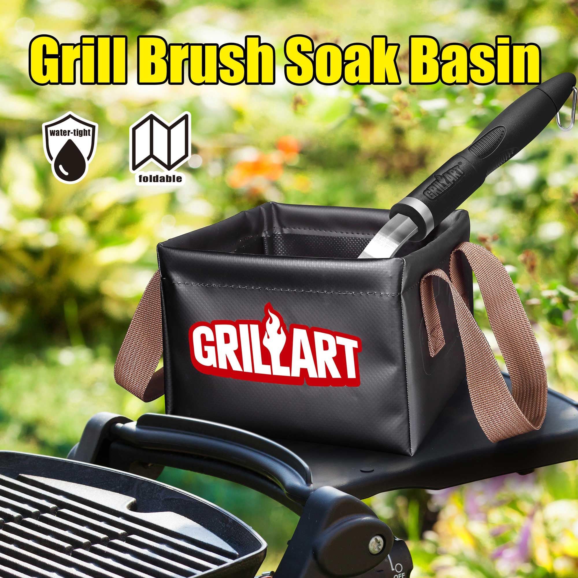 GRILLART Grill Brush Bristle Free, Soak Basin, Perfect Partner for SteamWizards Grill Brush (Only Soak Basin No Grill Brush)