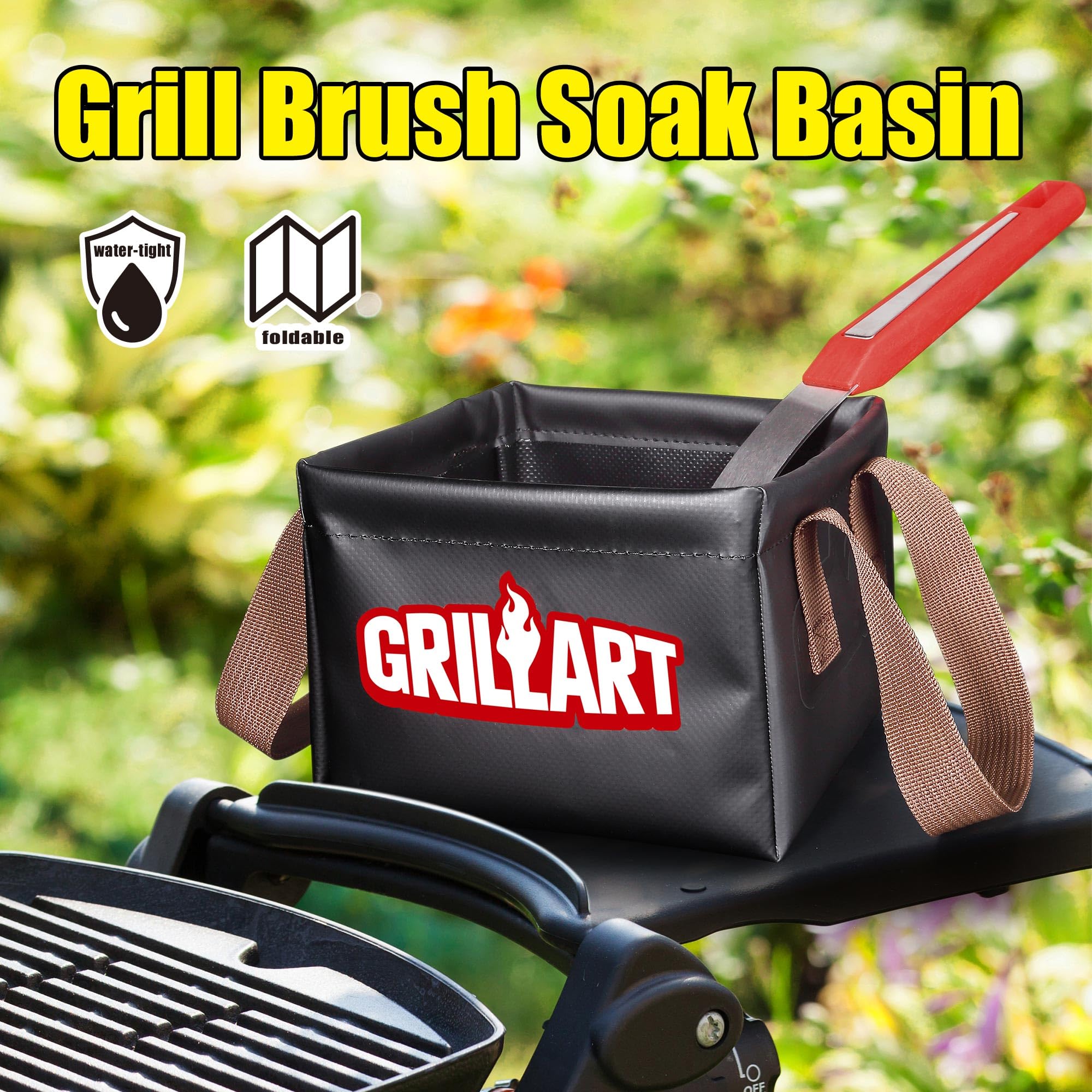 GRILLART Grill Brush Bristle Free, Soak Basin, Perfect Partner for SteamWizards Grill Brush (Only Soak Basin No Grill Brush)