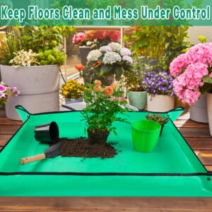 27" X 27" Repotting Mat for Indoor Plants Transplanting and Dirt Control, Portable Potting Tray Succulent Planting Mat Gardening Gifts Plant Gifts for Plant Lovers