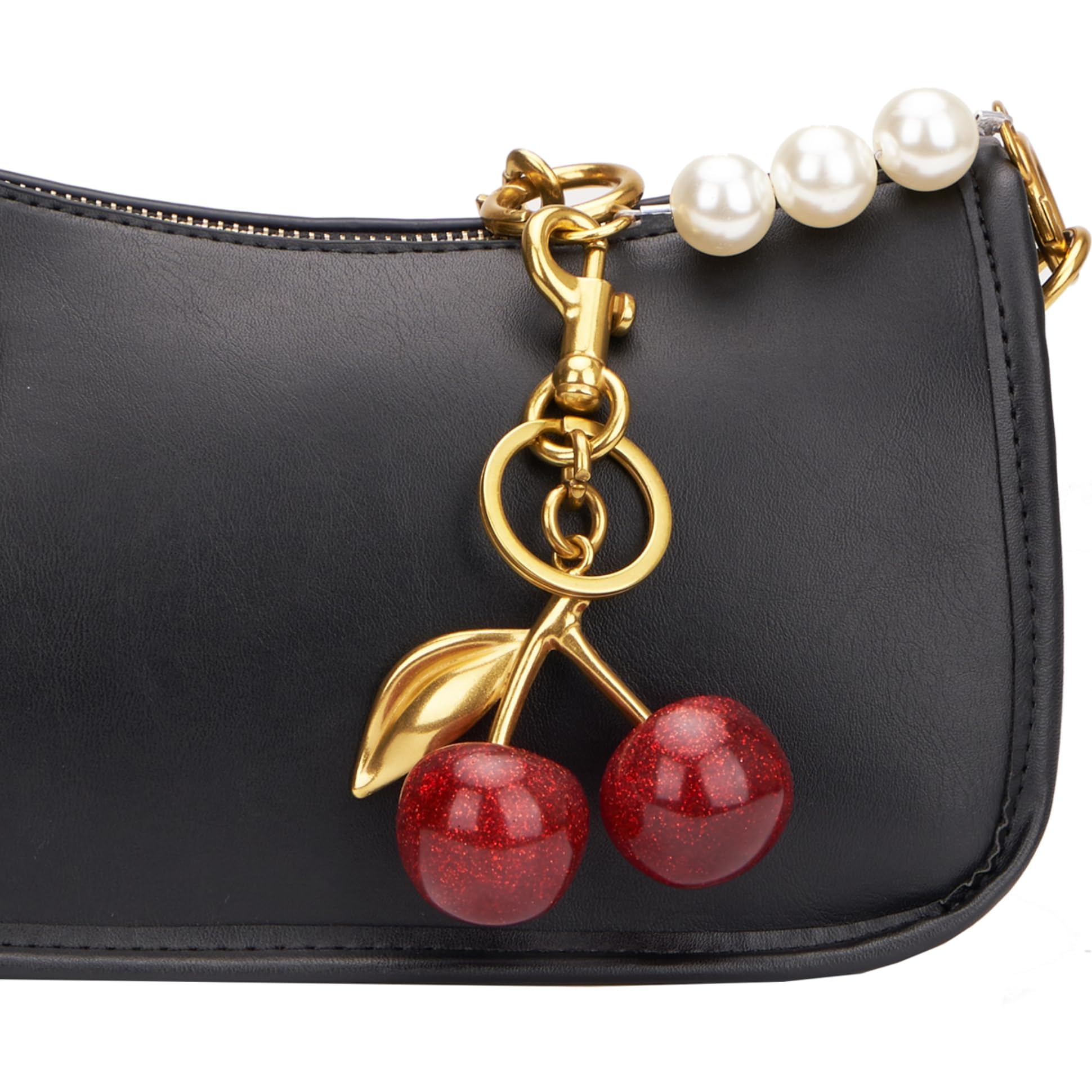 MINKARS Cherry Bag Charm, Cherry Keychain Accessory Purse Charm