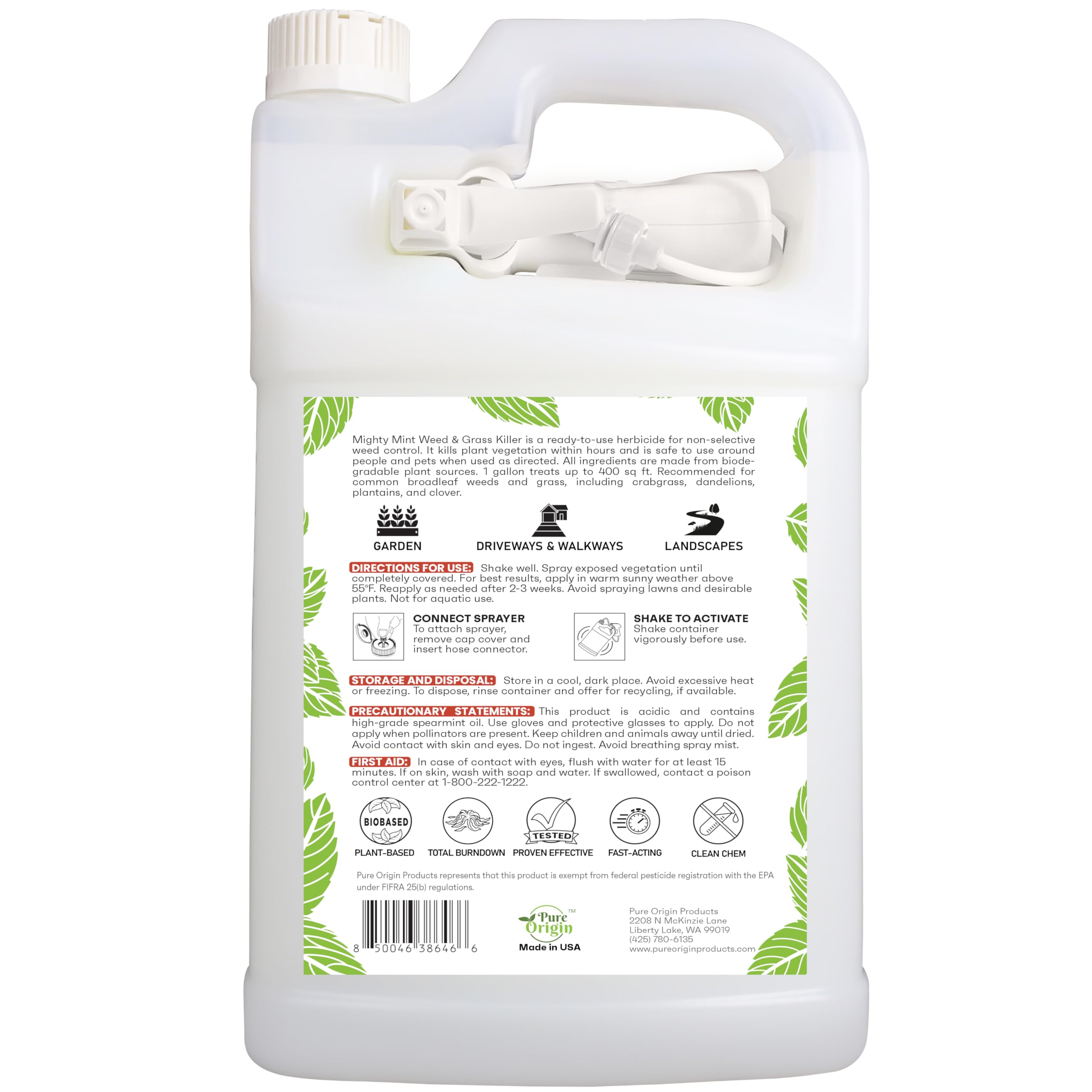 Weed & Grass Killer – Natural Vinegar & Salt Weed Killer – 1 Gallon - Glyphosate Free