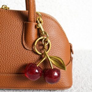 MINKARS Cherry Bag Charm, Cherry Keychain Accessory Purse Charm