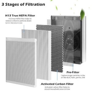 XBWW 2 Packs H13 True HEPA Replacement Filter Compatible with LEVOIT EverestAir Air Cleaner Purifier, Compare to Part # EverestAir-RF