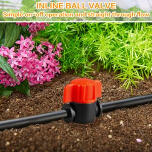 Gardrip 1/4" Drip Irrigation Valve：25 Pack Drip Irrigation Shut Off Switch Valve Fits 1/4 Inch Drip Irrigation Tubing Drip Line Cut Off Valve for Garden Lawn Irrigation System