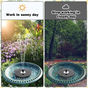 Yzert Solar Fountain Glass White Flower, 3.5W Bird Bath Fountains Solar Power No Battery with 4 Fixed Rods & 7 Nozzles, 2024 Solar Fountain Pump for Bird Bath, Garden, Outdoor, Pond, Pool,Hummingbird