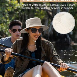 FURTALK Sun Hats for Women with Ponytail Hole Wide Brim Outdoor Hat UPF 50+Packable Summer Beach Hiking Fishing Hats Beige