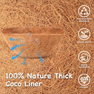 LAVEVE 24" Trough Coco Liner Replacement for Plant Hanging Basket, 2 Pcs 100% Natural Thick Coconut Fiber Liner for Garden Flowers Basket Planter/Window Flower Box/Vegetables Pot