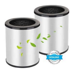 (2 PACK) KJ50 Replacement Filter Compatible with Vhoiu KJ50 Air Purifier Black/White, 360° Rotating 3-in-1 Filter of H13 True HEPA Filter, (Official Original Filter, Not Suitable for Other Models)