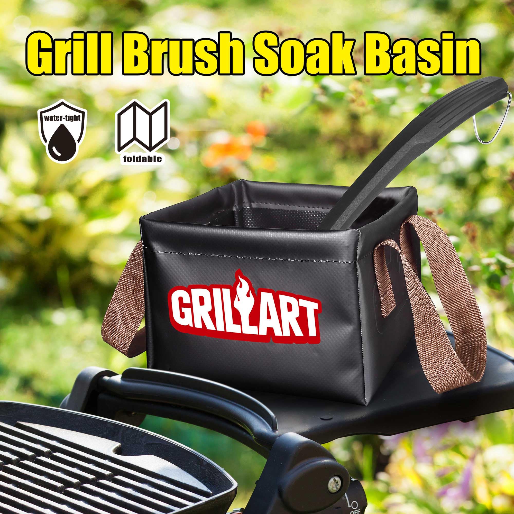 GRILLART Grill Brush Bristle Free, Soak Basin, Perfect Partner for SteamWizards Grill Brush (Only Soak Basin No Grill Brush)