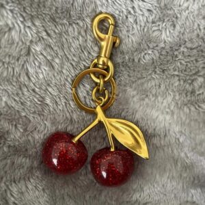 MINKARS Cherry Bag Charm, Cherry Keychain Accessory Purse Charm