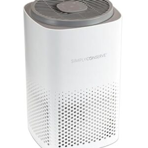 Simply Conserve Energy Star Tabletop Air Purifier for Home Cleans 6,960 ft3 per hour, True HEPA - 13 Filter, in White with Energy Saving Controls