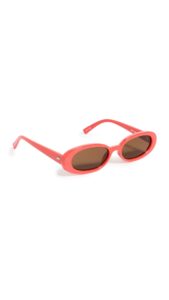 le specs women's outta love sunglasses, electric orange, one size