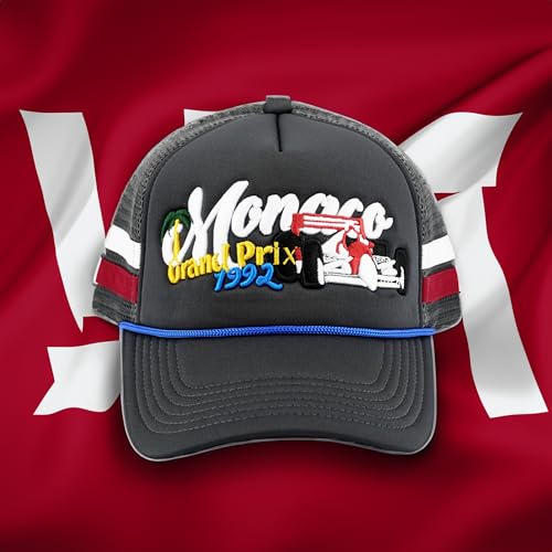 GCBalaclava Monaco Grand Prix 1992 Racing Premium Trucker hat Fishing bass Trendy car mesh hat Automotive USA Baseball hat Grey