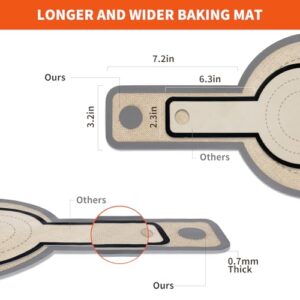 PLAPITATE Silicone Bread Sling for Dutch Oven Liners, Non Stick 2 PCS, Easy Clean Reusable Silicone Bread Baking Mat with Long Handles, Easy to Transfer Sourdough Bread