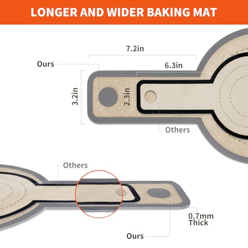 PLAPITATE Silicone Bread Sling for Dutch Oven Liners, Non Stick 2 PCS, Easy Clean Reusable Silicone Bread Baking Mat with Long Handles, Easy to Transfer Sourdough Bread