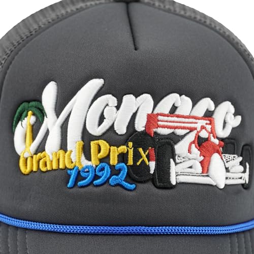 GCBalaclava Monaco Grand Prix 1992 Racing Premium Trucker hat Fishing bass Trendy car mesh hat Automotive USA Baseball hat Grey