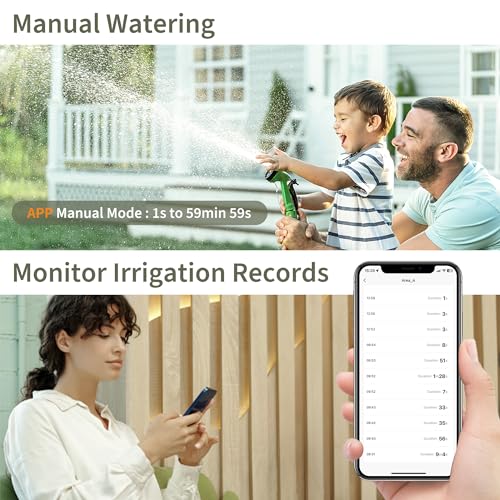 Diivoo Smart Sprinkler Timer 2 Zone, 2.4GHz WiFi Water Hose Timer Compatible with Alexa and Google, Remote Control Irrigation Timer, Automatic Manual Watering, Rain Delay, for Garden, Yards and Lawns