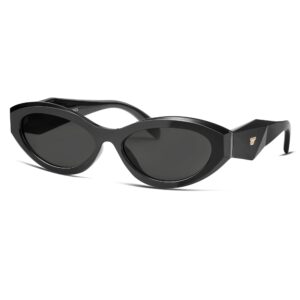 vanlinker trendy black small polarized cat eye sunglasses for women thick oval shades vl9777