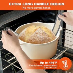 PLAPITATE Silicone Bread Sling for Dutch Oven Liners, Non Stick 2 PCS, Easy Clean Reusable Silicone Bread Baking Mat with Long Handles, Easy to Transfer Sourdough Bread