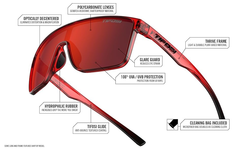 Tifosi Sanctum Sunglasses, Ideal For Cycling, Golf, Hiking, Running, Tennis & Pickleball, Lifestyle