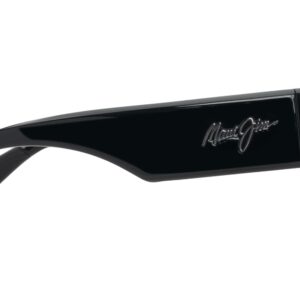 Maui Jim Kaolu Square Sunglasses, Shiny Black/Neutral Grey Polarized, Extra Large