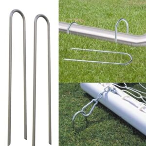 MySit 24 Pack 6 Inch Garden Stakes Heavy Duty 11 Gauge Galvanized Yard Staples U Pegs Fences Drip Irrigation Securing Stakes Loop Stake for Anchoring Lawn Drippers Soaker Hose