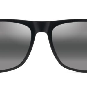 Maui Jim Makamae Square Sunglasses, Matte Black/Neutral Grey Polarized, Extra Large