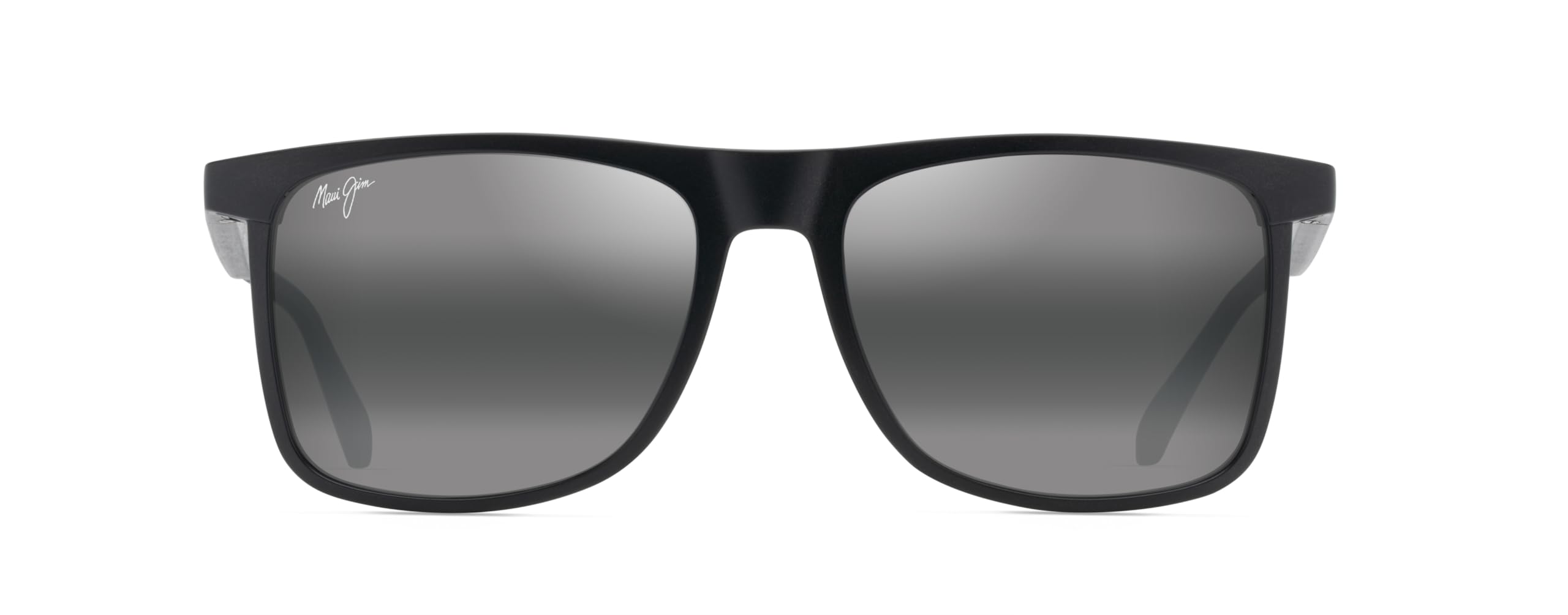 Maui Jim Makamae Square Sunglasses, Matte Black/Neutral Grey Polarized, Extra Large