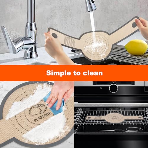 PLAPITATE Silicone Bread Sling for Dutch Oven Liners, Non Stick 2 PCS, Easy Clean Reusable Silicone Bread Baking Mat with Long Handles, Easy to Transfer Sourdough Bread