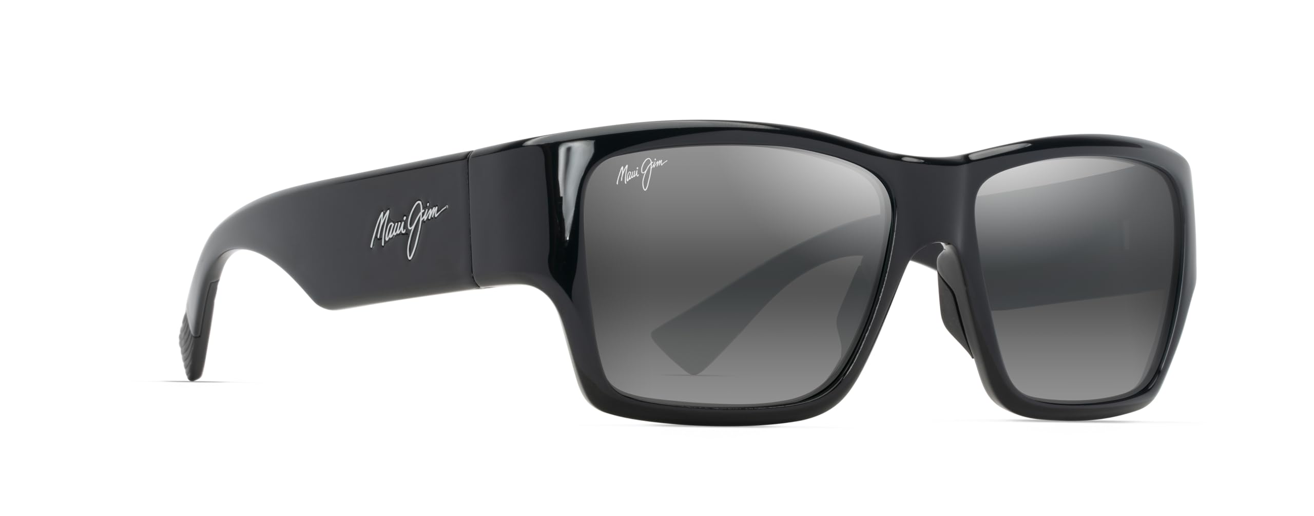 Maui Jim Kaolu Square Sunglasses, Shiny Black/Neutral Grey Polarized, Extra Large