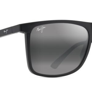 Maui Jim Makamae Square Sunglasses, Matte Black/Neutral Grey Polarized, Extra Large