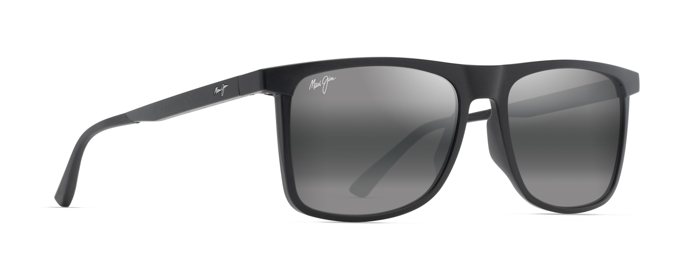 Maui Jim Makamae Square Sunglasses, Matte Black/Neutral Grey Polarized, Extra Large