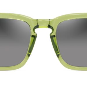 Maui Jim Maluhia Square Sunglasses, Shiny Trans Grass Green/Neutral Grey Polarized, Medium