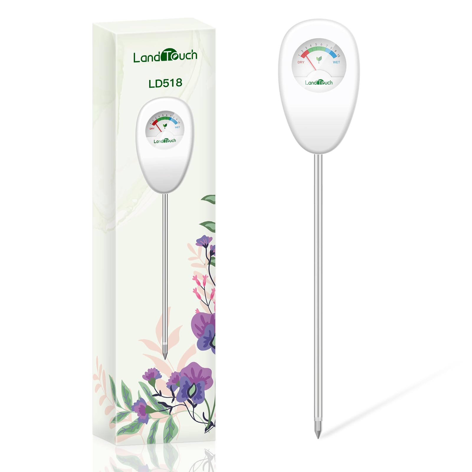 Landtouch Soil Moisture Meter, Moisture Meter for Plants, Moisture Meter for Soil, Garden, Farming, Potted Plants, Indoor & Outdoor, No Batteries Required