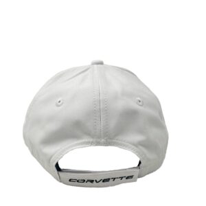 C8 Corvette Hat - Next Generation Cap with Carbon Fiber Accent Bill - Officially Licensed by GM White