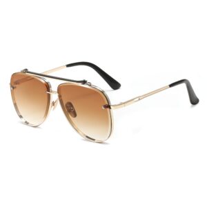 feisedy oversized aviator sunglasses for men women vintage sun glasses metal frame gradient shades b0105