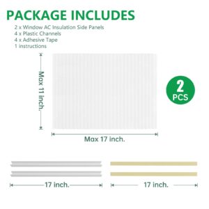 VACUUM002WHITE Window Air Conditioner Side Insulated Panel, 2PIC Insulation Panels Window Seal Kit With 4 pressure strips, WinterSummer Winter Heat and Draft Insulating(WHITE)