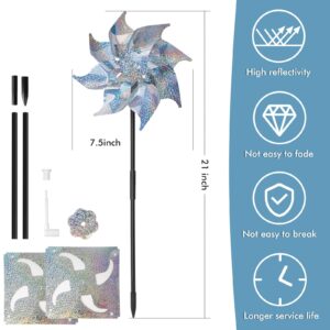 Reflective Pinwheels 10pack,Wind Spinners Outdoor Bird Scare Devices,Sparkly Pinwheel for Garden Decor,Scare Birds & Animals Away from Garden Yard Patio Lawn Farm