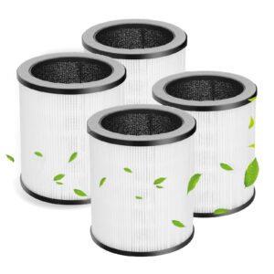 P60 Replacement Filters for TPLMB P60 Air Purifier, Also for Vhoiu KJ50 Air Purifier, 3-in-1 Nylon Pre-Filter & H13 Grade True HEPA Filter & High-Efficiency Activated Carbon Filter, 4 Pack