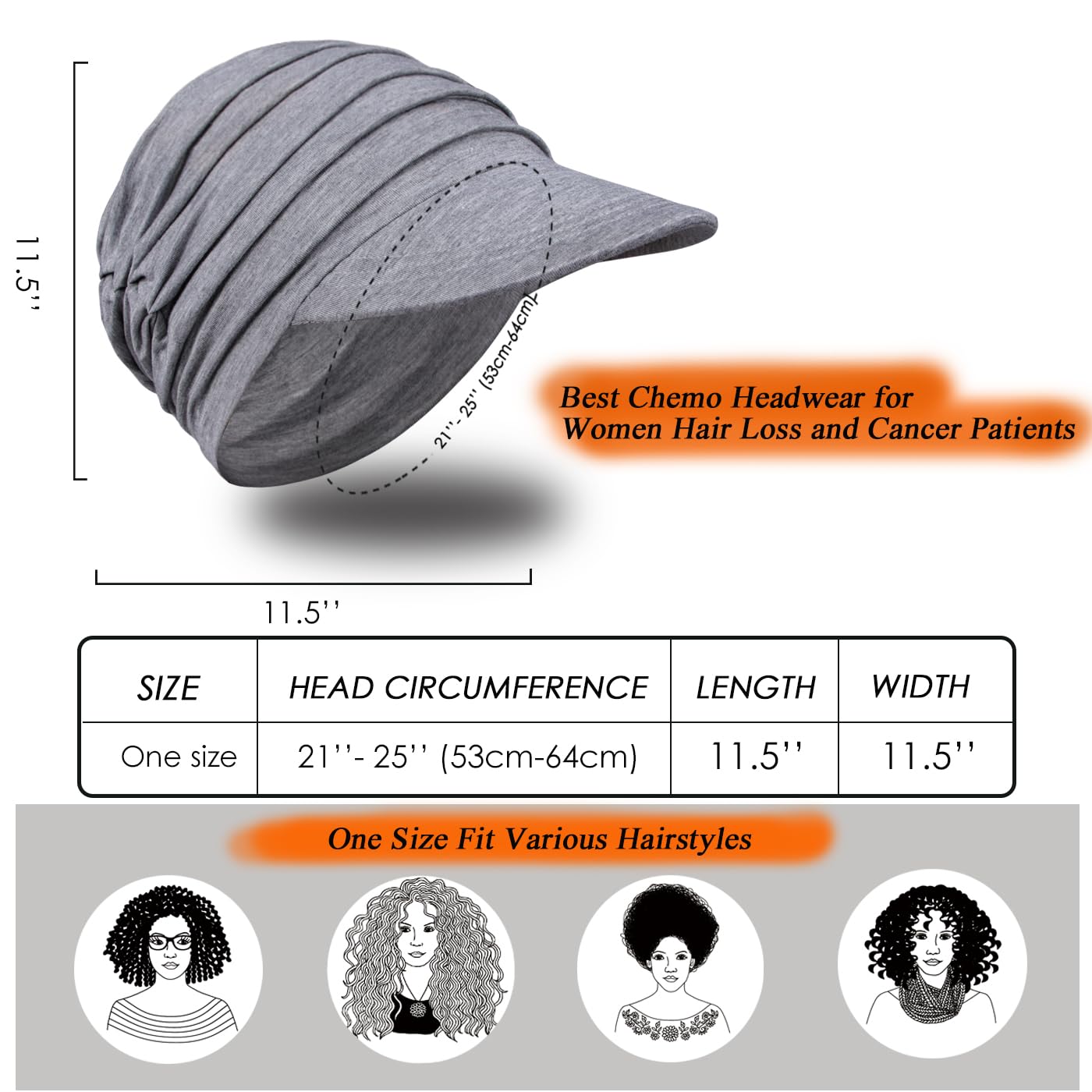 Wimnkuv Soft Bamboo Baseball Cap for Women, Chemo Hats for Hair Loss