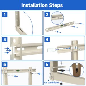 TAKTOPEAK Mini Split Brackets, Crossbar Wall Mount for Mini Split from 7000 BTU to 24000 BTU